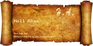 Hell Alex névjegykártya